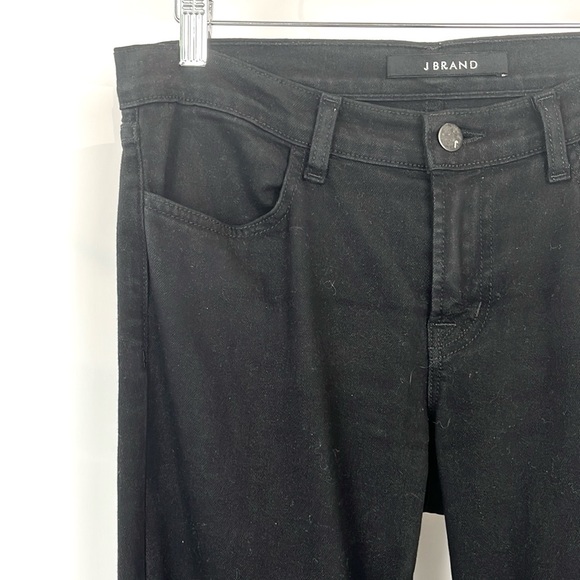 J Brand Dusk Knee-Embellished Leather-Paneled Mid-Rise Skinny Jeans - Picture 4 of 14